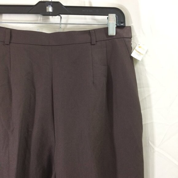 Talbots NOS Pants Vintage 1990s Made Japan Brown Cotton Blend Side Zip Size 10 - Picture 4 of 4